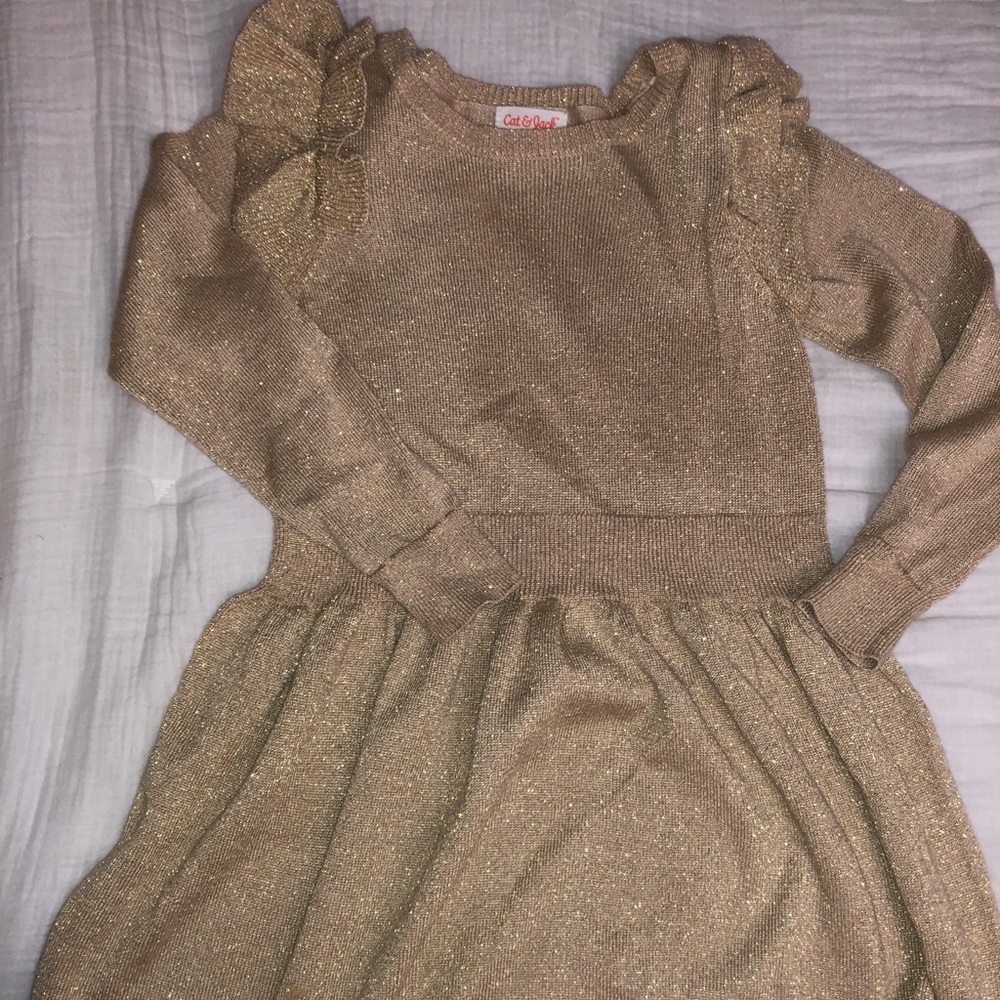 Cat & Jack Gold Dress size xs 4/5